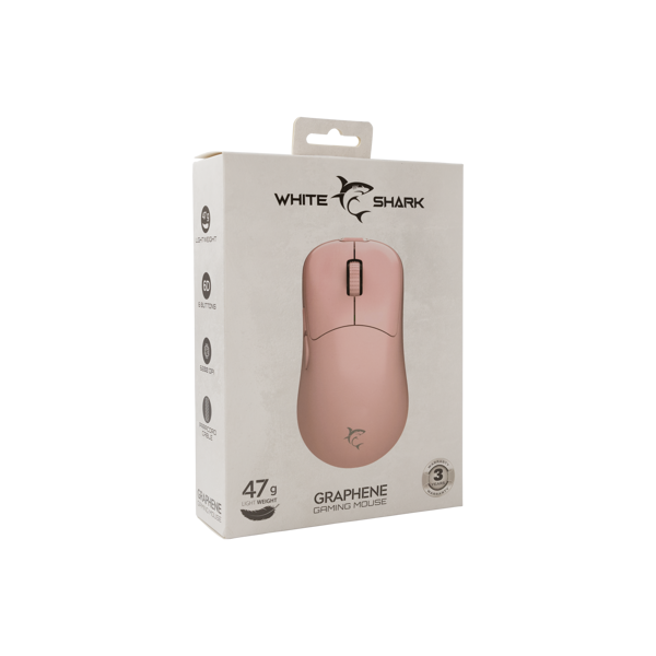 Miš White Shark GM-5014 Graphene, žičani, gaming, 12400DPI, rozi - Slika 7