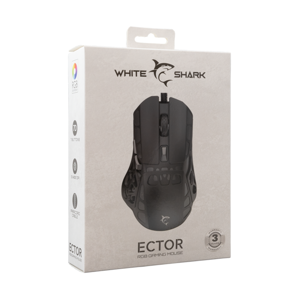 Miš White Shark GM-5016 Ector, žičani, gaming, 12000DPI, RGB, crni - Slika 7