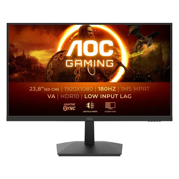 Monitor AOC 23.8" 24G15N2, VA, gaming, Adaptive-Sync 180Hz, 1ms, HDR10, HDMI, DP, Full HD - Slika 1