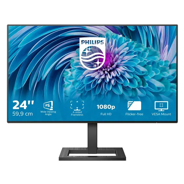 Monitor Philips 23.8" 241E2FD, IPS, AMD FreeSync 75Hz, 1ms, VGA, DVI, HDMI, DP, Full HD - Slika 1