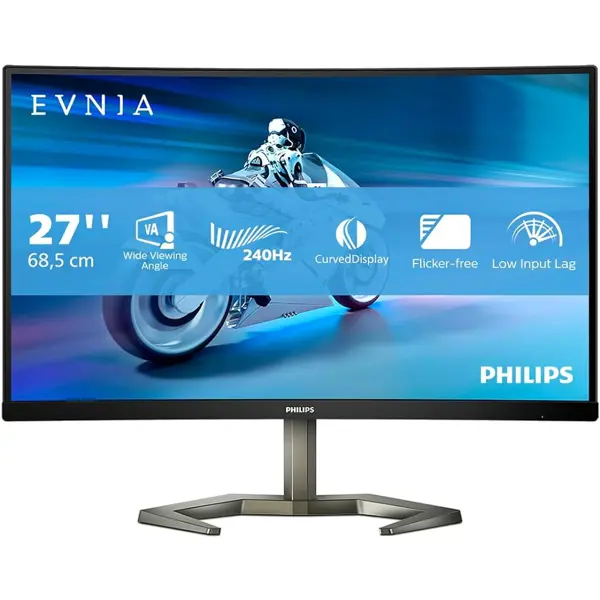 Monitor Philips 27" 27M1C5200W, VA, gaming, Adaptive-Sync 240Hz, 0.5ms, HDR, 2xHDMI, DP, Zakrivljeni 1500R, Full HD - Slika 1