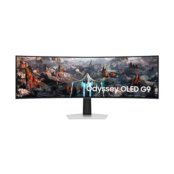 Monitor Samsung 49" Odyssey G9, LS49CG934SU, OLED, gaming, AMD FreeSync PremiumPro 240Hz, 0.03ms (GTG), HDR400, Micro HDMI, HDMI, DP, 3xUSB 3.0, Zvučnici, Zakrivljeni 1800R, 5120x1440 - Slika 1