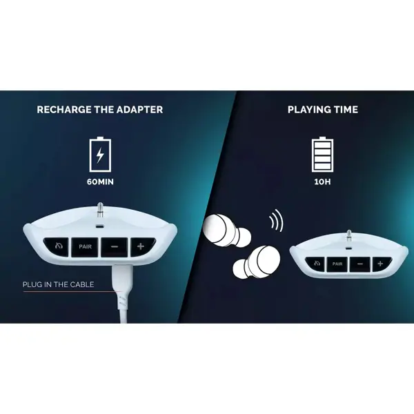 Bežični audio prijemnik Nacon PS5 DualSense, bijeli, Bluetooth 5.0, integrirana kontrola glasnoće, punjiva baterija, 10 sati trajanja, PS5 kompatibilan - Slika 6