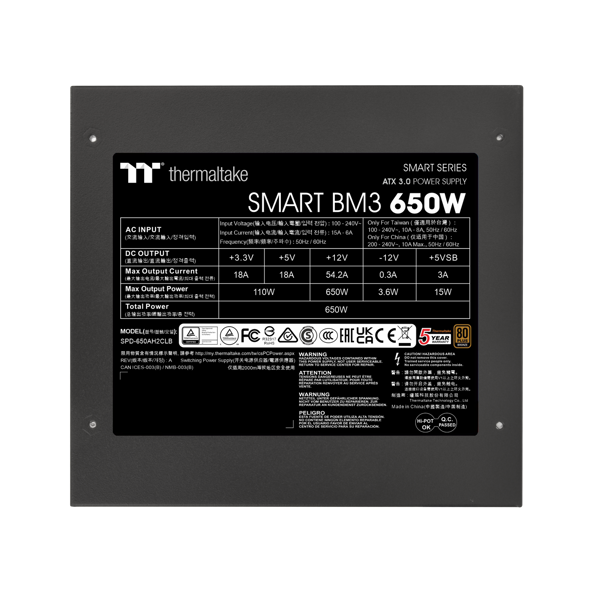 Napajanje Thermaltake Smart BM3, 650W, 80+ Bronze, polu-modularno, ATX - Slika 3