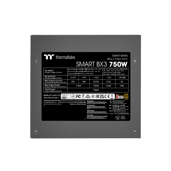 Napajanje Thermaltake Smart BX3, 750W, 80+ Bronze, ATX - Slika 5