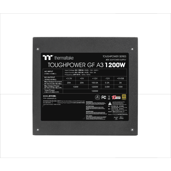 Napajanje Thermaltake Toughpower GF A3, 1200W, 80+ Gold, modularno, ATX - Slika 1