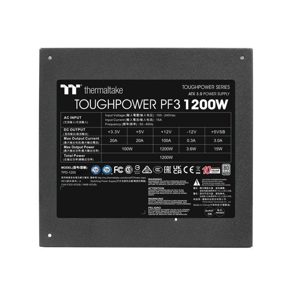 Napajanje Thermaltake Toughpower PF3, 1200W, 80+ Platinum, modularno, ATX - Slika 8