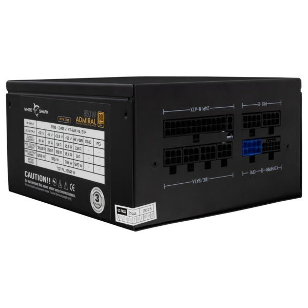 Napajanje White Shark GPSU-850W Admiral, 850W, 80+ Gold, modularno, ATX, crno - Slika 2