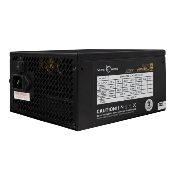 Napajanje White Shark GPSU-850W Admiral, 850W, 80+ Gold, modularno, ATX, crno - Slika 1