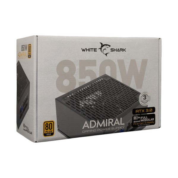 Napajanje White Shark GPSU-850W Admiral, 850W, 80+ Gold, modularno, ATX, crno - Slika 9