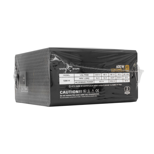 Napajanje White Shark GPSU-B600S Colonel 2, 600W, 80+ Bronze, modularno, ATX - Slika 6