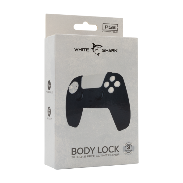 Navlaka White Shark PS5-541 Body Lock, silikonska, za PS5 kontroler, crna - Slika 5