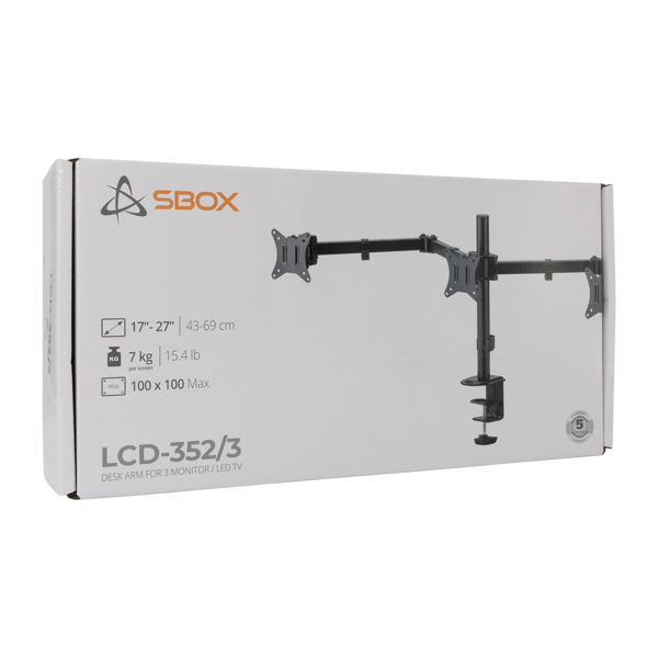 Nosač za monitor SBOX LCD-352/3-2, za 3 monitora - Slika 7