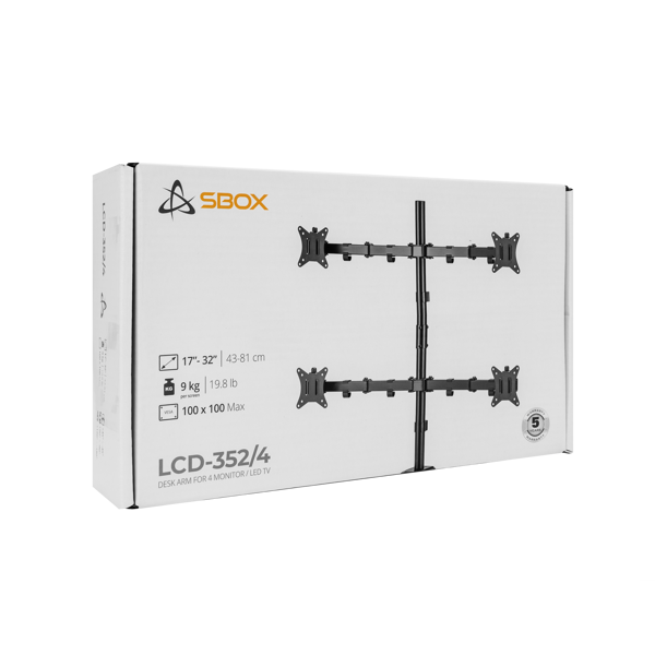 Nosač za monitor SBOX LCD-352/4-2, za 4 monitora - Slika 13