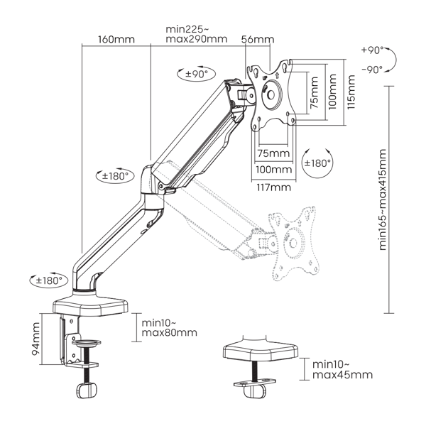 Nosač za monitor SBOX LCD-S012-2 - Slika 10