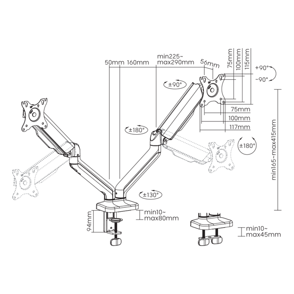 Nosač za monitor SBOX LCD-S024-2 - Slika 9
