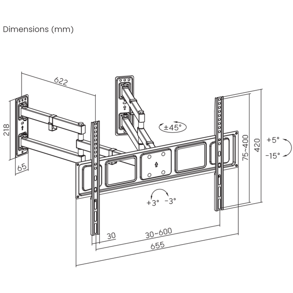 Nosač za TV SBOX PLB-1348-2 - Slika 10