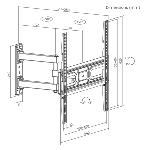 Nosač za TV SBOX PLB-3644-2 - Slika 8