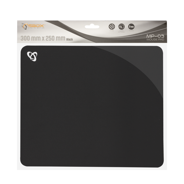 Podloga za miš SBOX MP-03, 300x250mm, crna - Slika 3