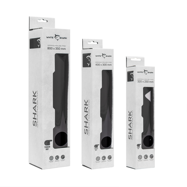 Podloga za miš White Shark MP-1966 Shark, gaming, large 400x300mm, crno-bijela - Slika 4