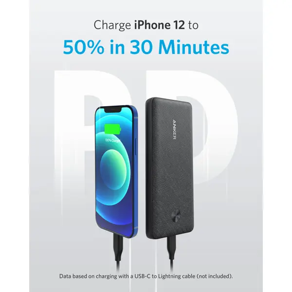 Power Bank Anker PowerCore III Sense, 10000mAh, 20W, 2×USB-A, USB-C, crni - Slika 2