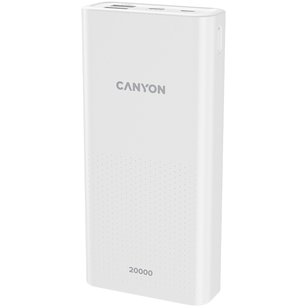 Power Bank Canyon PB-2001, 20000mAh, 10.5W, Micro USB, 2xUSB-A, USB-C, bijeli - Slika 2