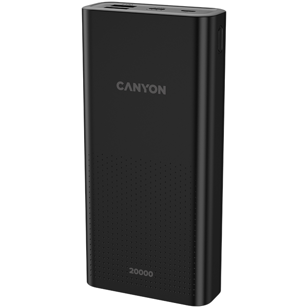 Power Bank Canyon PB-2001, 20000mAh, 10.5W, Micro USB, 2xUSB-A, USB-C, crni - Slika 2