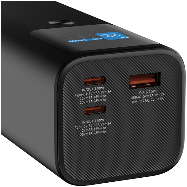 Power Bank Canyon PB-2010, 27000mAh, 140W, USB-A, 2xUSB-C, sivi - Slika 6