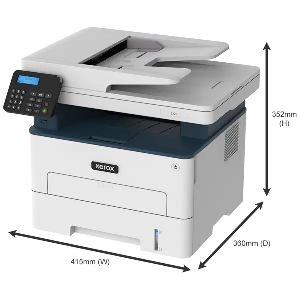 Printer Xerox B225_DNI, crno-bijeli ispis, kopirka, skener, duplex, LAN, USB, WiFi, A4 - Slika 3