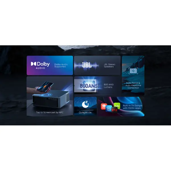 Projektor Yaber K2S, 1920x1080px, LCD, crni - Slika 4