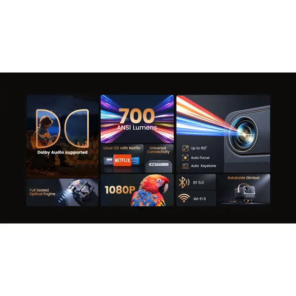 Projektor Yaber U12, 1920x1080px, LCD, crni - Slika 13