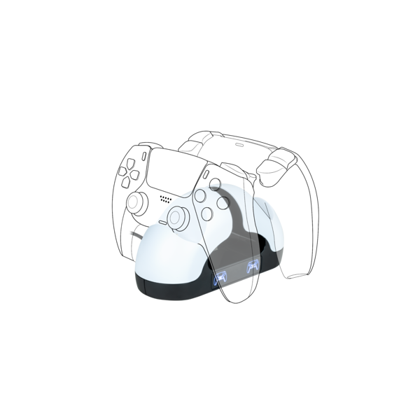 Punjač Bigben Dualsense Charger, PS5, USB-C, za 2 kontrolera, uključen USB-A to USB-C kabel, 80 cm - Slika 1