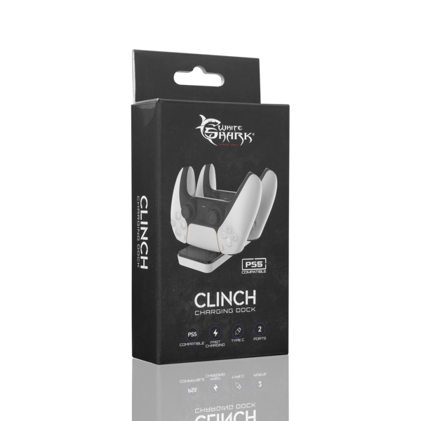 Punjač White Shark PS5-504 Clinch, za 2 kontrolera, Type C, crno-bijeli, 0.8m, plastika - Slika 4