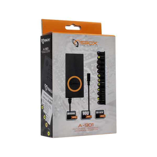 Punjač za laptop SBOX A-901, 90W, univerzalni s 12 nastavaka - Slika 5
