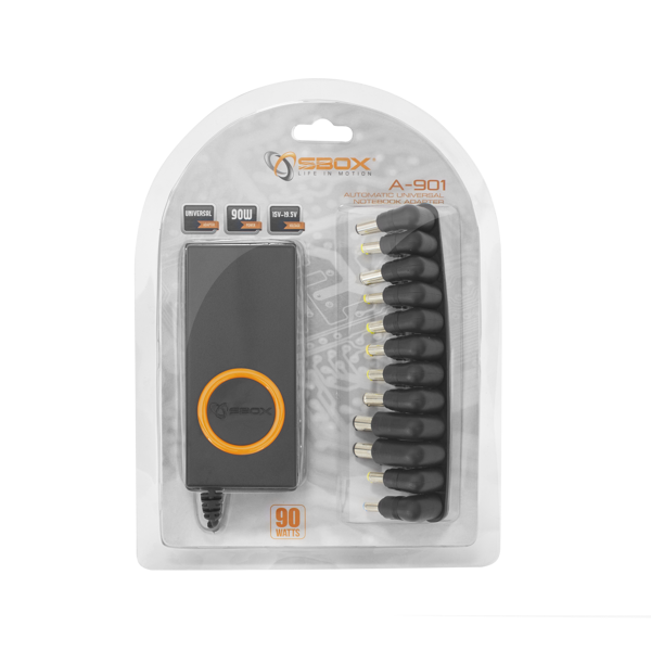 Punjač za laptop SBOX A-901, 90W, univerzalni s 12 nastavaka - Slika 3