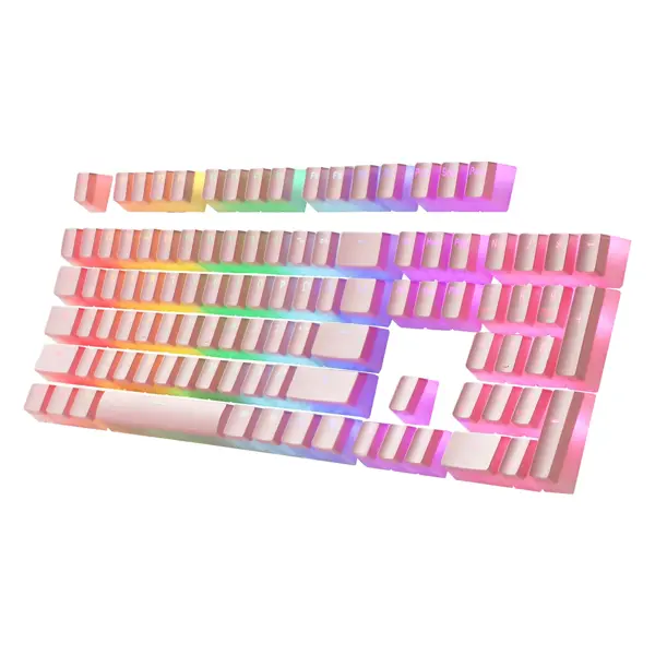 Set tipki Redragon Pudding Keycaps A130 Scarab, PBT, roze - Slika 2