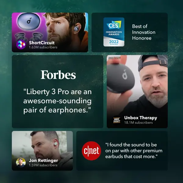 Slušalice Anker Soundcore Liberty 3 Pro, bežične, bluetooth, eliminacija buke, mikrofon, in-ear, ljubičaste - Slika 5