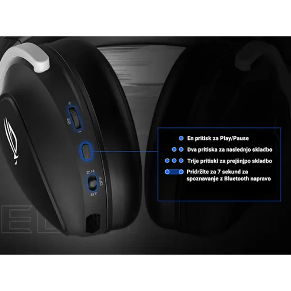 Slušalice Asus ROG Delta S Wireless, bežične, gaming, mikrofon, over-ear, PC, PS4, PS5, Xbox, Switch, Black - Slika 4