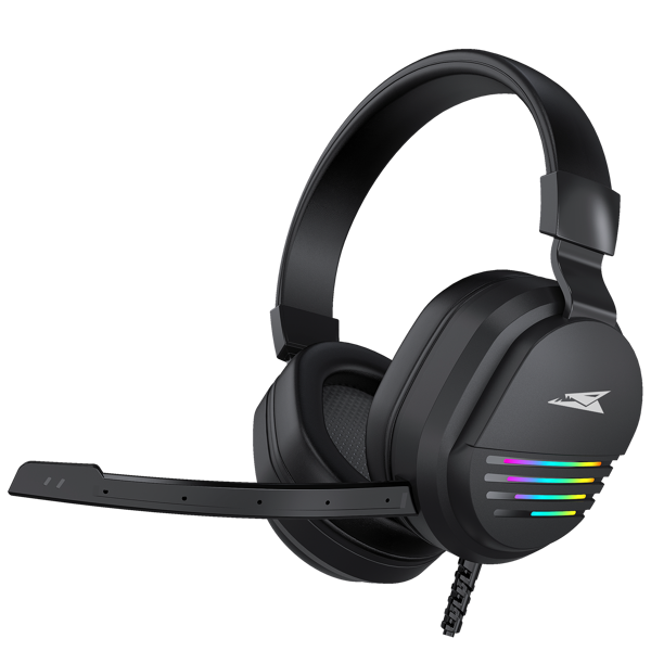 Slušalice Baracuda BGH-011 Pearl, žičane, gaming, mikrofon, over-ear, LED, PC, crne - Slika 1