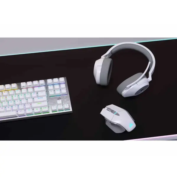 Slušalice Corsair HS55 Wireless, bežične, bluetooth, gaming, 7.1, mikrofon, over-ear, PC, PS4, PS5, bijele - Slika 3