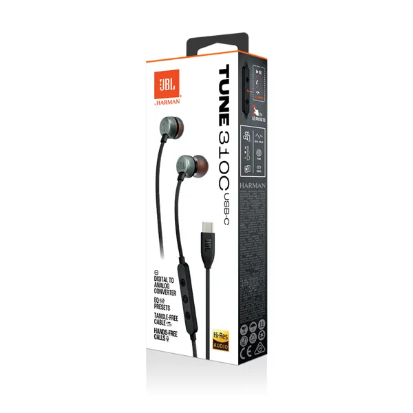 Slušalice JBL Tune 310C, žičane, mikrofon, in-ear, crne, JBLT310CBLK - Slika 9