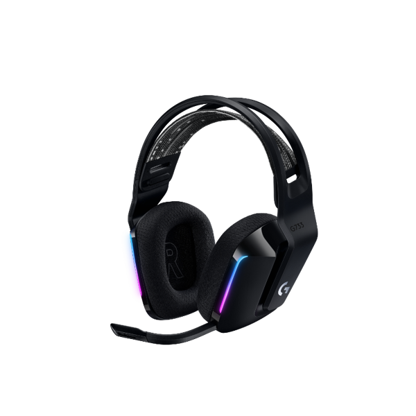 Slušalice Logitech G733, bežične, gaming, mikrofon, over-ear, RGB, PC, PS4, crne - Slika 1