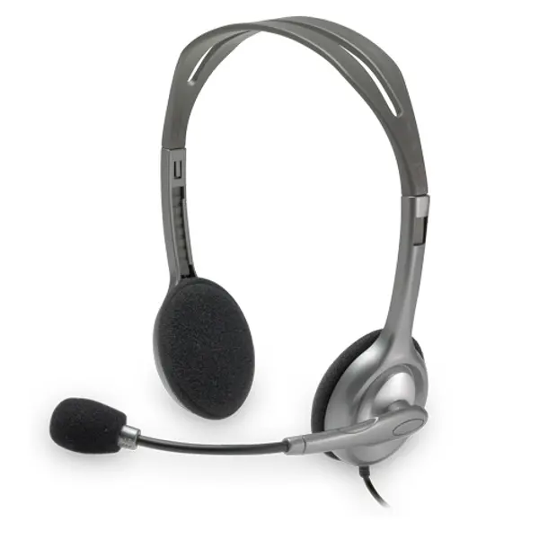 Slušalice Logitech H110 Stereo, žičane, mikrofon, on-ear, sive - Slika 1