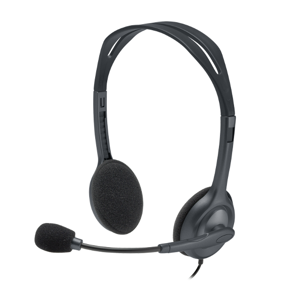 Slušalice Logitech H111 Stereo, žičane, mikrofon, on-ear, crne - Slika 1