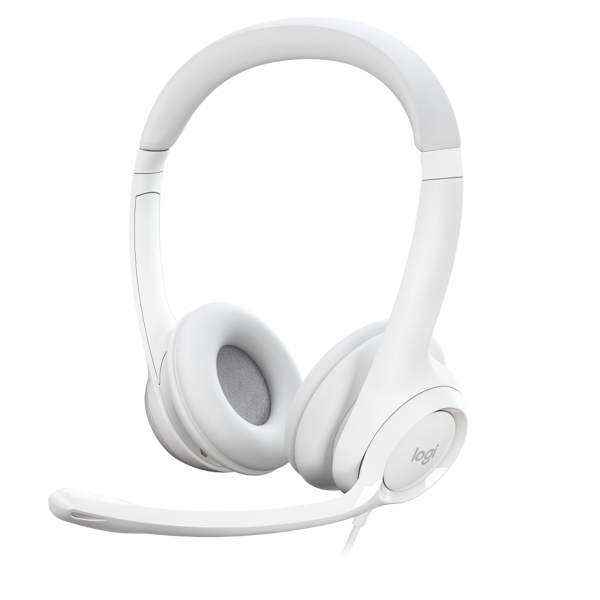 Slušalice Logitech H390, žičane, USB, mikrofon, on-ear, bijele - Slika 1