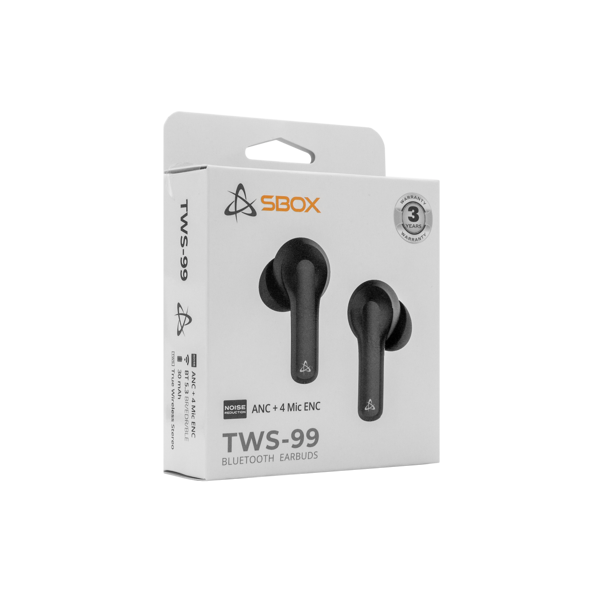 Slušalice SBOX EB-TWS99, bežične, bluetooth, eliminacija buke, mikrofon, in-ear, crne - Slika 5