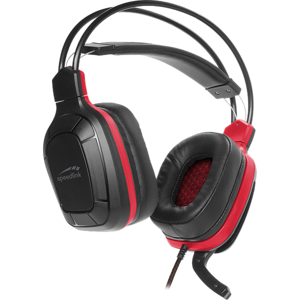 Slušalice Speedlink Draze, žičane, gaming, mikrofon, on-ear, PC, PS4, PS5, crno-crvene - Slika 2