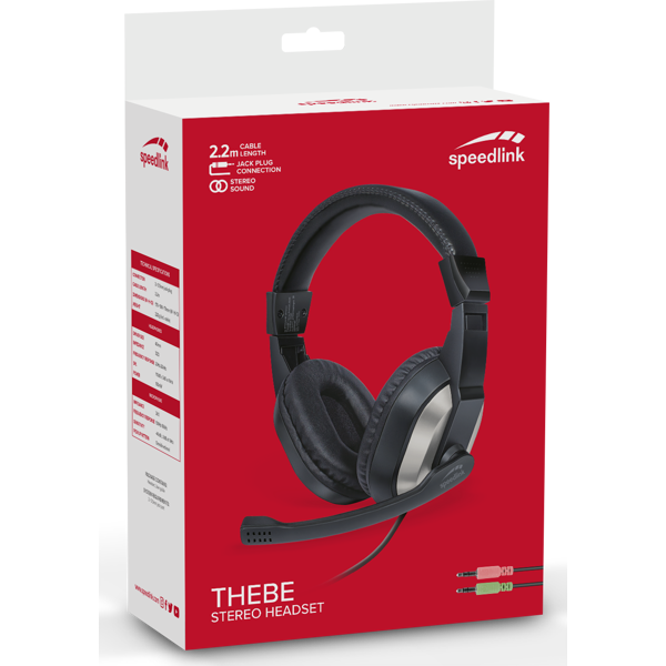 Slušalice Speedlink Thebe, žičane, mikrofon, over-ear, PC, crne - Slika 2