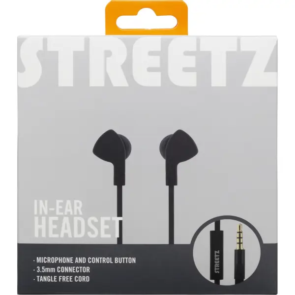 Slušalice Streetz HL-W102, žičane, in-ear, mikrofon, crne - Slika 1