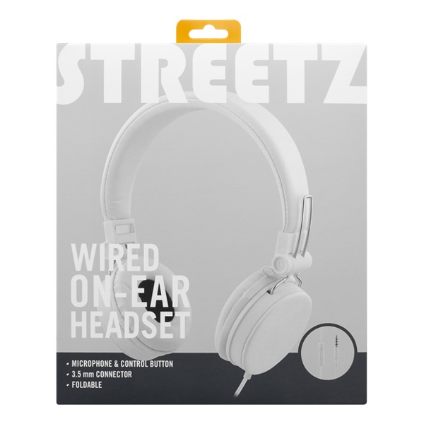 Slušalice Streetz HL-W203, žičane, mikrofon, on-ear, bijele - Slika 1